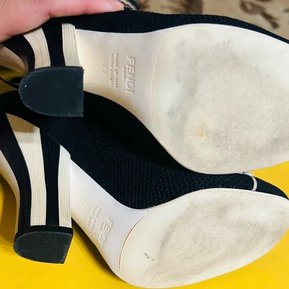 FENDI BOOTS TRONCHETTO FIL.3 WITH PEARLS 7.5 SIZE - Picture 8 of 14